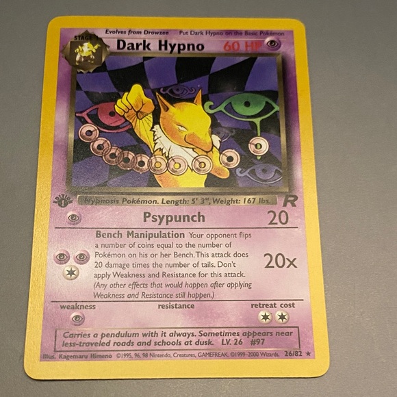 Other - Pokemon Team Rocket #9 Dark Hypno  1st Edition